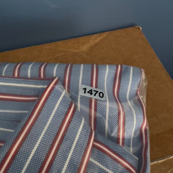 Pink Thomas Pink Prestige Button Shirt Men 17.5 35.5 FRENCH CUFF Blue Red Stripe - Picture 13 of 13